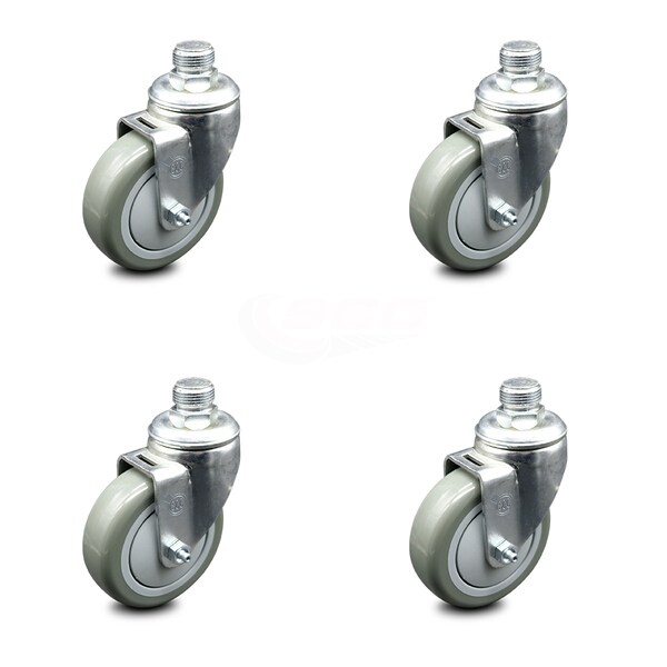 Service Caster 4 Inch Thermoplastic Wheel with 3/4 Inch NPT Pipe Thread Stem Swivel Caster, 4PK SCC-PS20S414-TPRB-34NPT-4 - main